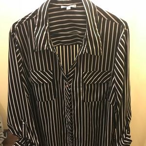 3X Button Up Stripe Woman’s Top